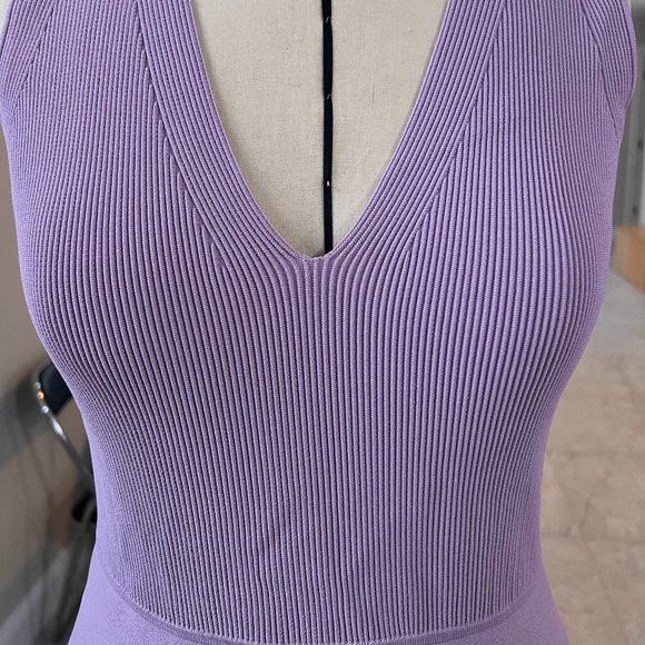 Lavender/Dusty Pink Ribbed Dress, Size Small - Picture 2 of 4